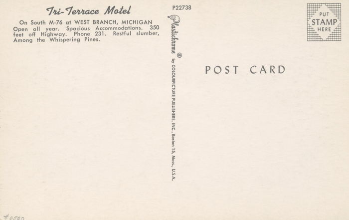 Tri-Terrace Motel - Old Postcard